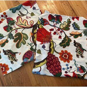 (2) Pottery Barn Serafina print 20” sham COVERS. no inserts.
